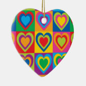 Pop Art Hearts Keramik Ornament (Rechts)