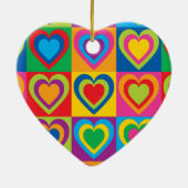 Pop Art Hearts Keramik Ornament (Hinten)