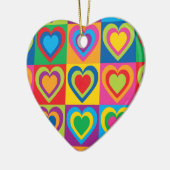 Pop Art Hearts Keramik Ornament (Links)