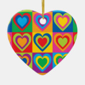 Pop Art Hearts Keramikornament (Vorne)