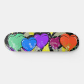 Pop Art Hearts Skateboard Deck (Horizontal)