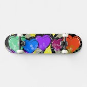 Pop Art Hearts Skateboard Deck (Horizontal)