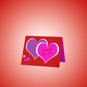 Pop Art Hearts & Stars Valentine Grußkarte Dankeskarte