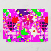 Pop Art helle Blume Feiertagskarte (Vorne/Hinten)