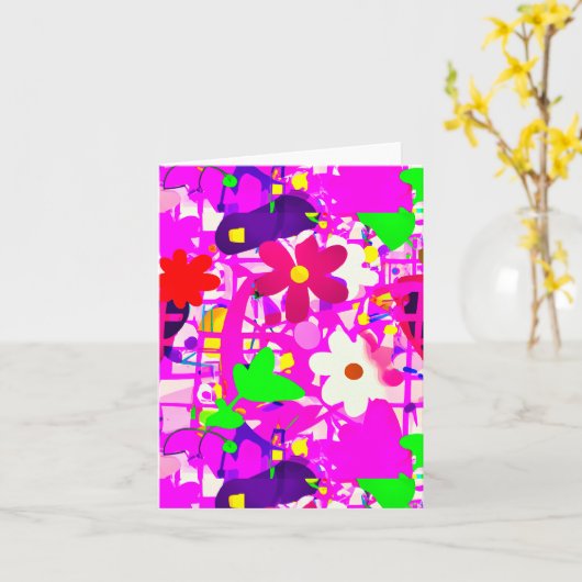 Pop Art helle Blume Karte (Gelbe Blume)