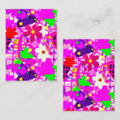 Pop Art helle Blume Mitteilungskarte (Vorne/Hinten)