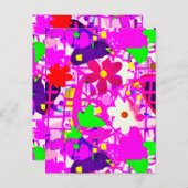 Pop Art helle Blume Postkarte (Vorne/Hinten)