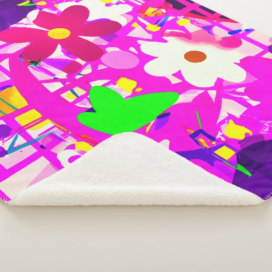 Pop Art helle Blume Sherpadecke (3/4)