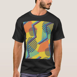 Pop-Art-Hintergrund, abstrakte geometrische Textur T-Shirt