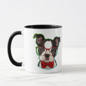Pop Art Hipster Boston Terrier Dog Tasse (Links)
