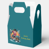 Pop Art Hockey Player Geburtstagsbash Geschenkschachtel (Geöffnet)