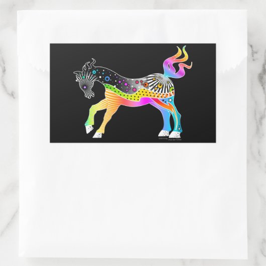 Pop Art HORSE Rechteckiger Aufkleber (Tasche)