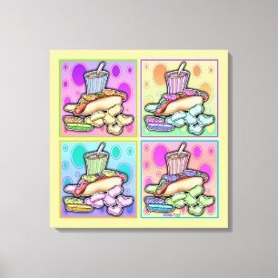 Pop-Art-HOT-DOG-Galerie-Wrapped-Leinwand Leinwanddruck