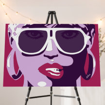 Pop Art Hübsche Sonnenbrille Pink Lipstick