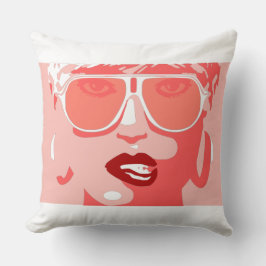 Pop Art Hübsche Sonnenbrille Roter Lipstick Kissen