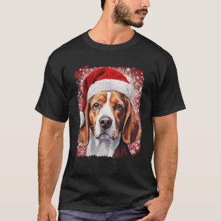 Pop-Art-Hund Beagle Weihnachten T-Shirt