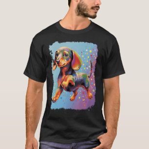 Pop Art Hund Niedliche Dackel T-Shirt