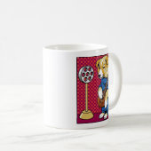 Pop-Art-Hund spielt Instrument Retro-Comic Kaffeetasse (VorderseiteRechts)
