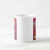 Pop-Art-Hund spielt Instrument Retro-Comic Kaffeetasse (Mittel)