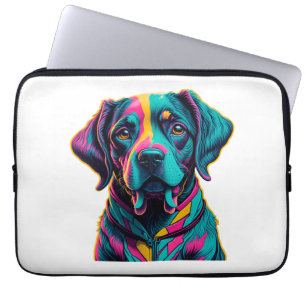 Pop Art Hund, um Spaß und Farbe Ihrem Stil hinzuzu Laptopschutzhülle