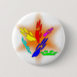 Pop Art Hundepfotenabdrücke Button