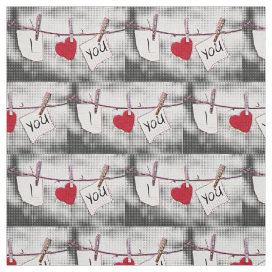 Pop Art I Liebe Sie Stoff (Muster)