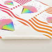 POP ART ICE CREAM CONS ON STRIPES Sherpa Blanket Sherpadecke (3/4)