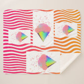 POP ART ICE CREAM CONS ON STRIPES Sherpa Blanket Sherpadecke (Vorderseite (Horizontal))