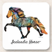 Pop Art Icelandic Horse Tolting Getränkeuntersetzer (Vorderseite)
