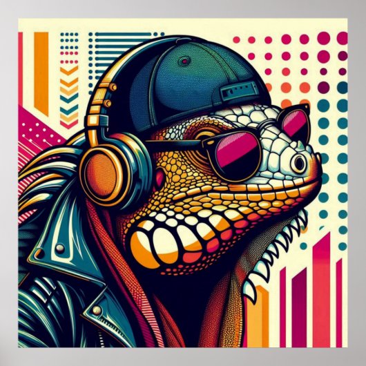POP ART IGUANA 3 POSTER (Vorne)