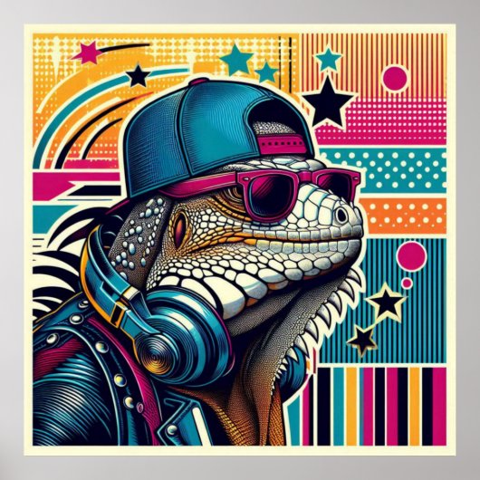 POP ART IGUANA 4 POSTER (Vorne)