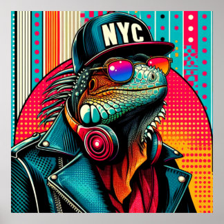 POP ART IGUANA 8 POSTER