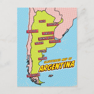 Pop Art Illustrated Argentinien  Postkarte
