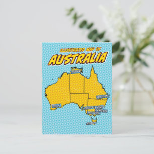 Pop Art Illustrated Australien Postkarte