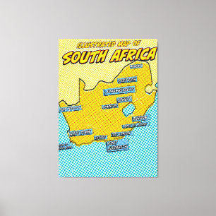 Pop Art Illustrated Südafrika  Leinwanddruck
