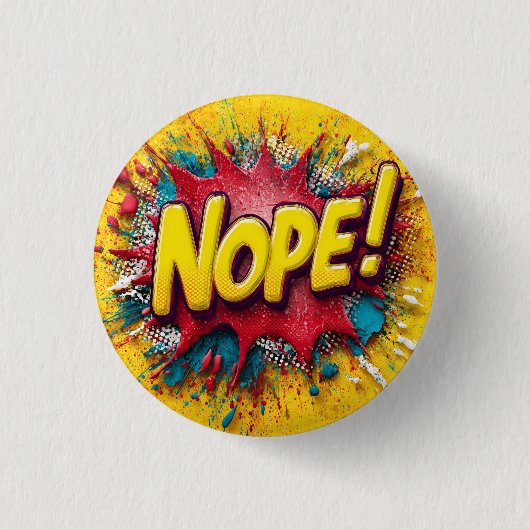 Pop-Art-Illustration mit fettem Gelb 'NEIN Button (Vorderseite)