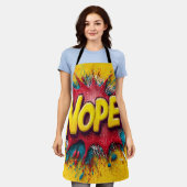 Pop Art Illustration with Bold Yellow 'NOPE Schürze (Getragen)