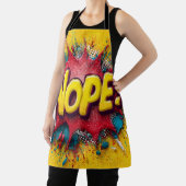 Pop Art Illustration with Bold Yellow 'NOPE Schürze (InSitu)