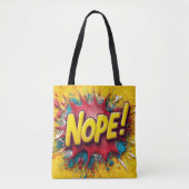 Pop Art Illustration with Bold Yellow 'NOPE Tasche (Vorderseite)