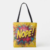 Pop Art Illustration with Bold Yellow 'NOPE Tasche (Rückseite)
