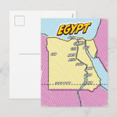 Pop Art Illustriert Ägypten Karte (Vorne/Hinten)