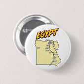 Pop Art Illustriert Ägypten Karte Button (Vorne & Hinten)