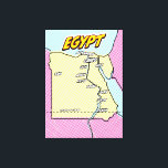 Pop Art Illustriert Ägypten Karte Leinwanddruck<br><div class="desc">Pop Art Illustriert Ägypten Afrikanische Karte in einem schönen Vintagen abgenutzten Stil.</div>