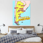 Pop Art Illustriert Argentinien Leinwanddruck (Insitu (Schlafzimmer))