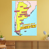 Pop Art Illustriert Argentinien Leinwanddruck (Insitu (Wohnzimmer))