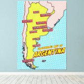 Pop Art Illustriert Argentinien Leinwanddruck (Insitu (Holzboden))