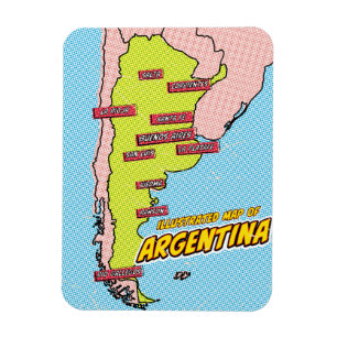 Pop Art Illustriert Argentinien Magnet