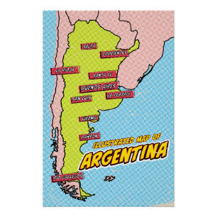 Pop Art Illustriert Argentinien Poster