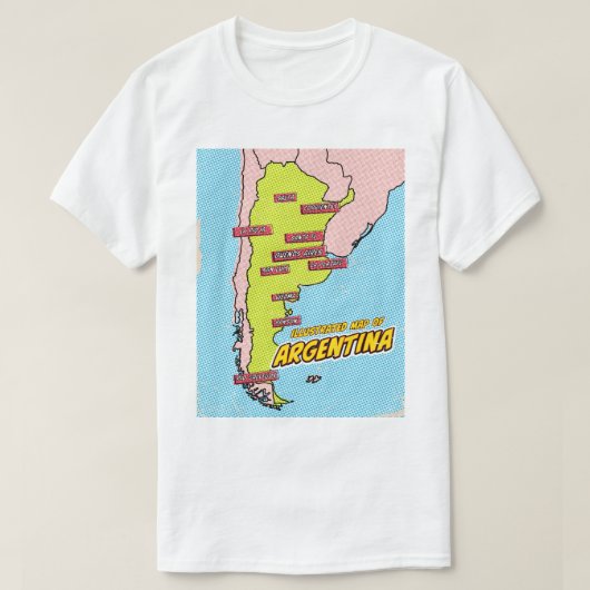 Pop Art Illustriert Argentinien T-Shirt (Design vorne)