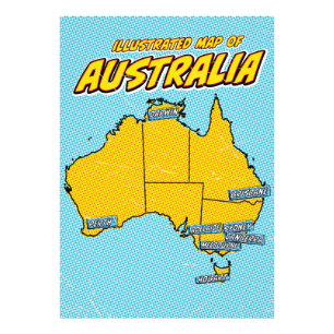 Pop Art Illustriert Australien Fotodruck